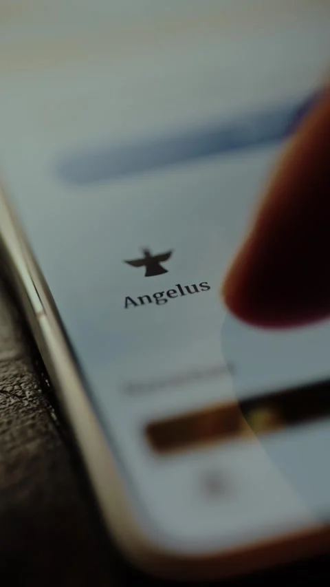 Angelus Roman Catholic devotion displayed on smartphone application Stock-Footage 326944600