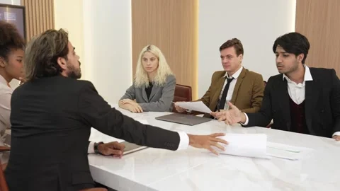 Anger and serious argument in ornamented office concept. Stock Footage 271320101