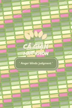 ANGER BLINDS JUDGMENT expressed in Vietnamese decorative type artwork with inset Stock Illustration