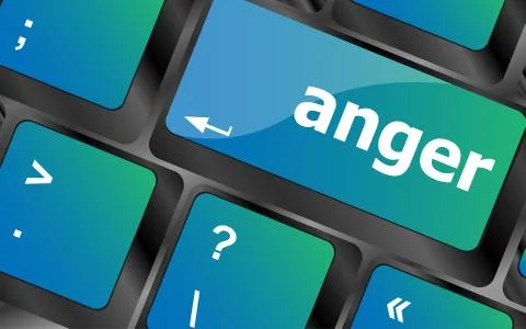 Anger Button on Modern Computer Keyboard key Stock Illustration