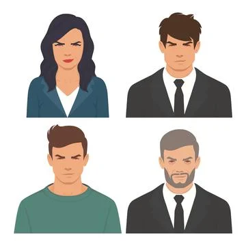 Anger. The evil man expresses his negative emotions. Vector illustration Stock Illustration