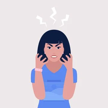 Anger, explosion, negative emotions concept Stock Illustration