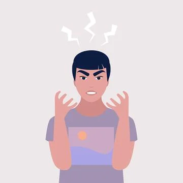 Anger, explosion, negative emotions Stock Illustration