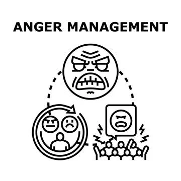 Anger management concept symbolizing stress and emotional control Stock Illustration