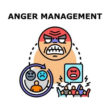 Anger management concept symbolizing stress and emotional control Stock Illustration