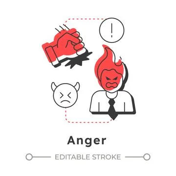 Anger modern linear concept icon Stock-Illustration
