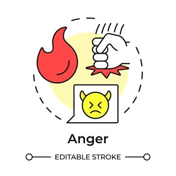 Anger multi color concept icon Stock Illustration