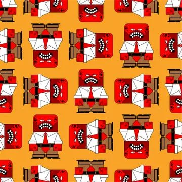 Anger pattern seamless. Evil worker. Angry red boss. Vector illustration Stock Illustration