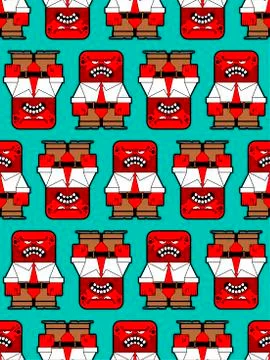 Anger pattern seamless. Evil worker. Angry red boss. Vector illustration Stock Illustration