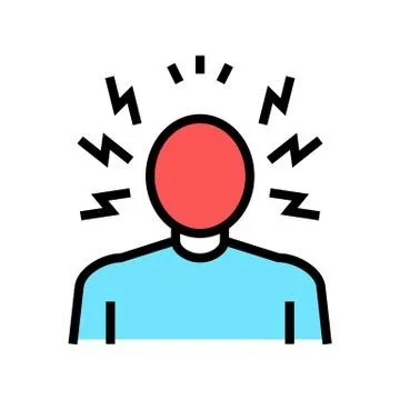 Anger psychological problems color icon vector illustration Stock-Illustration