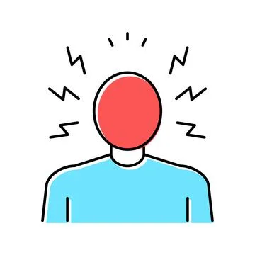 Anger psychological problems color icon vector illustration 스톡 일러스트