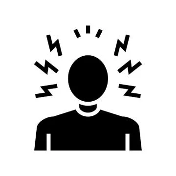 Anger psychological problems glyph icon vector illustration Illustrazione stock
