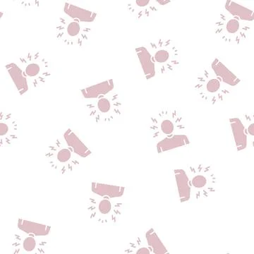 Anger psychological problems glyph seamless pattern Illustrazione stock