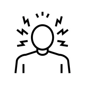 Anger psychological problems line icon vector illustration 库存插图