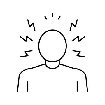 Anger psychological problems line icon vector illustration Stock Illustration