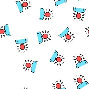 Anger psychological problems vector seamless pattern Stock Illustration