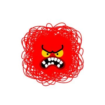 Anger red face. Evil sign. Vector illustration Stock Illustration
