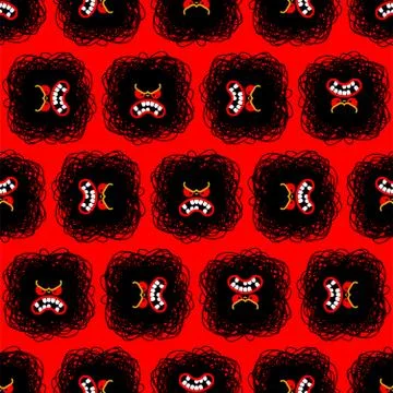 Anger red pattern seamless. Evil background. Vector texture Ilustración de archivo