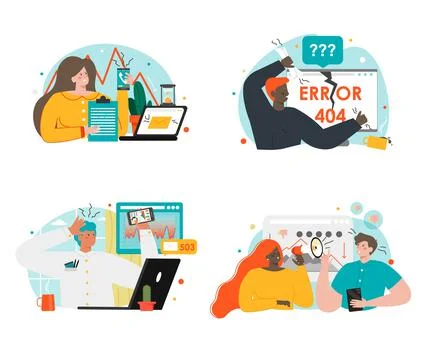 Anger vector scene aggressive yelling people set 库存插图