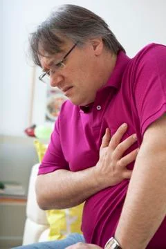 Angina pectoris, man Stock Photos