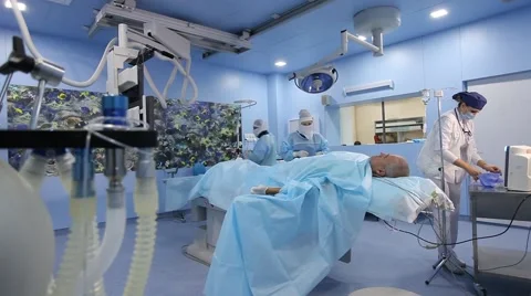 Angiographic operating: version № 8 of the long shot of surgery (on dolly) Stock Footage 45460371
