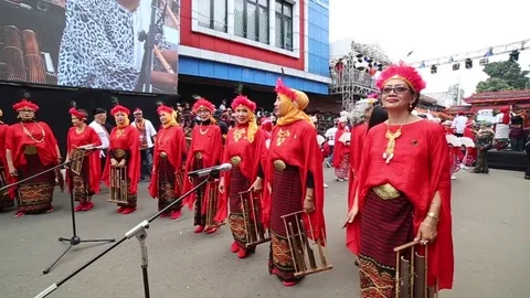 Angklung Player Stock Footage 124769676