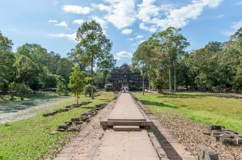 Angkor Baphuon Entry Foto stock