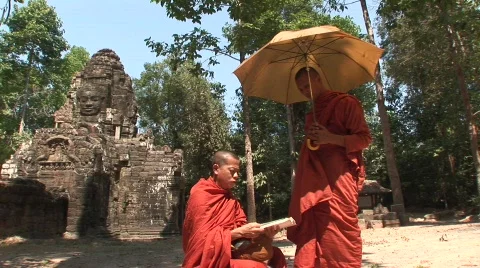 Angkor Buddhist monks Stock-Footage 527333