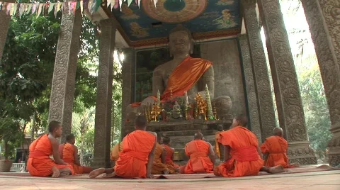Angkor Buddhist monks 스톡 동영상 534922