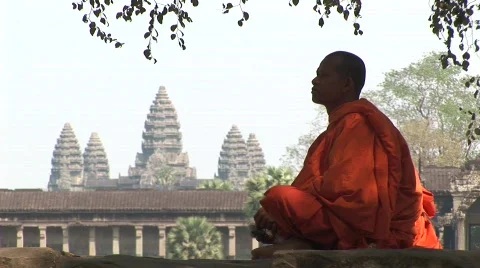 Angkor Buddhist monks Stock-Footage 534971