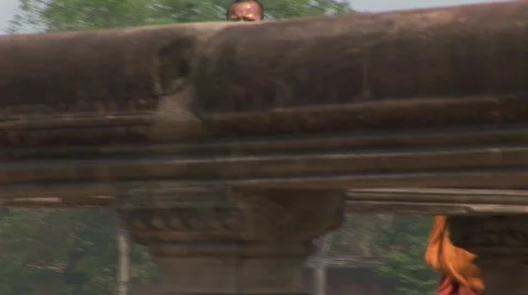Angkor Buddhist monks Stock Footage 535000
