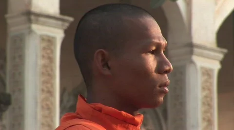 Angkor Buddhist monks Stock Footage 535725