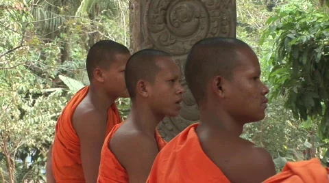 Angkor Buddhist monks Stock-Footage 535756