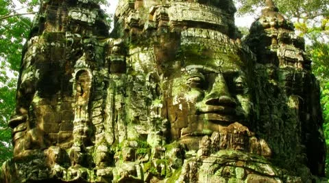 Angkor faces time lapse loop Stock Footage 8987633