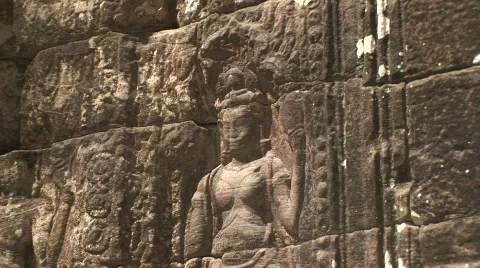Angkor stone images Vídeo Stock 528033