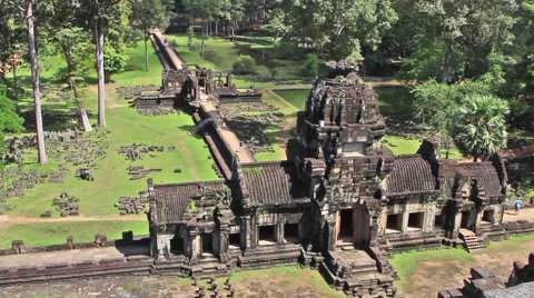 Angkor Temple from above Stock Footage 45295291
