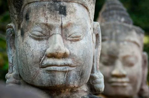 Angkor thom faces Stock Photos