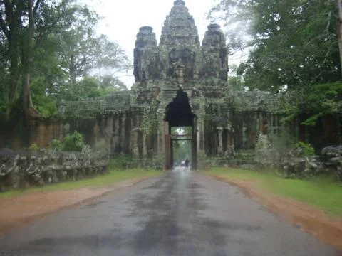 Angkor Thom's Entrance Gate Stock Photos