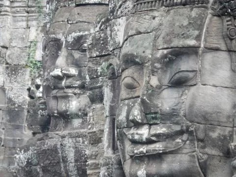 Angkor Tom Faces Stock Photos
