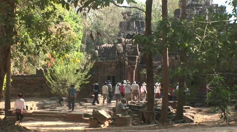 Angkor tourists Vídeo Stock 536491
