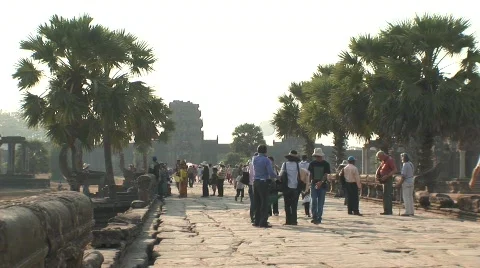Angkor tourists 스톡 동영상 536501