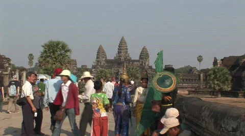 Angkor tourists 스톡 동영상 536510