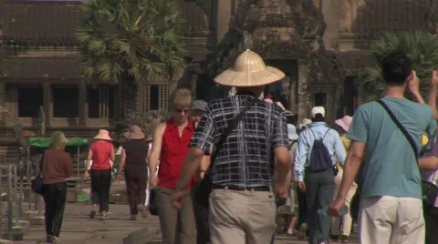 Angkor tourists Stock-Footage 536525