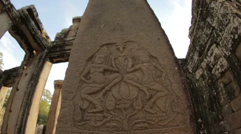 Angkor wall picture Stock Footage 41248424