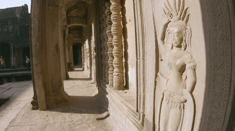 Angkor Wat ancient temple complex UNESCO World Heritage Site, Cambodia (C) Stock Footage 99687408