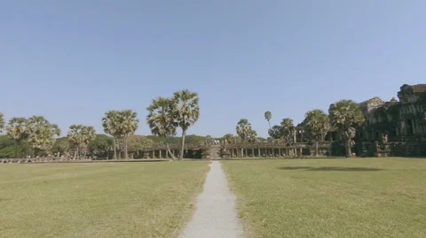 Angkor Wat ancient temple complex UNESCO World Heritage Site, Cambodia (H) Stock Footage 99691550