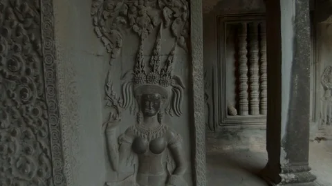 Angkor Wat ancient temple complex UNESCO World Heritage Site, Cambodia (M) Stock Footage 101619178