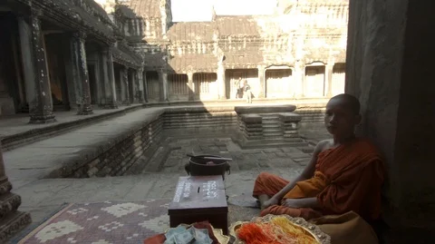 Angkor Wat ancient temple complex UNESCO World Heritage Site, Cambodia (P) Stock Footage 101650066