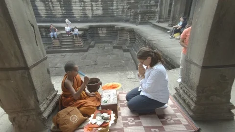 Angkor Wat ancient temple complex UNESCO World Heritage Site, Cambodia (Q) Stock Footage 101650083