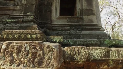 Angkor Wat Complex Small Temple Detail Stock Footage 73241371